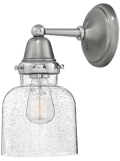 Academy 1-Light Wall Sconce with Bell Shade in English Nickel.